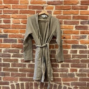 Turkish cotton gauze robe - size xs - olive green